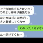 【LINE】子宮摘出した途端に夫「産めない女はただのゴミｗ」→夫の周りから誰もいなくなって…ｗ